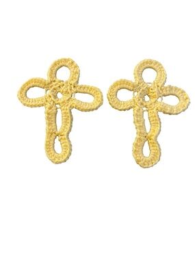 Handmade Crocheted Crosses Set of 2  Buttercup Bookmart Decor Ornament Bible